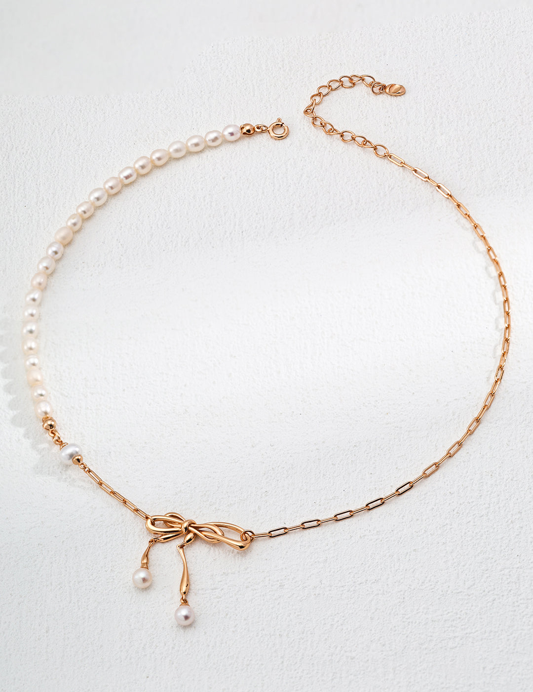 Natural Bowknot Pearl Necklace