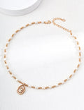 Vintage Queen Medallion Pearl Necklace