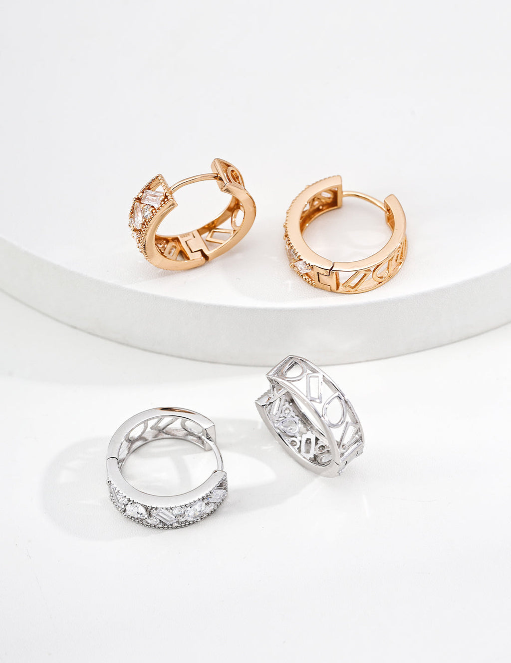 Elegant Cirzon Stone Hoop Earrings